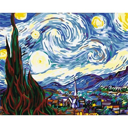 Peinture à numéros - Van Gogh Nuit Étoilée (c)