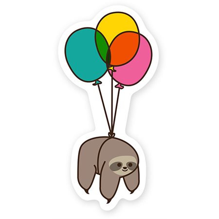 Autocollant de vinyle - Balloon Sloth