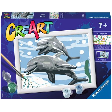 Ensemble de peintures d'art - Groupe de dauphins