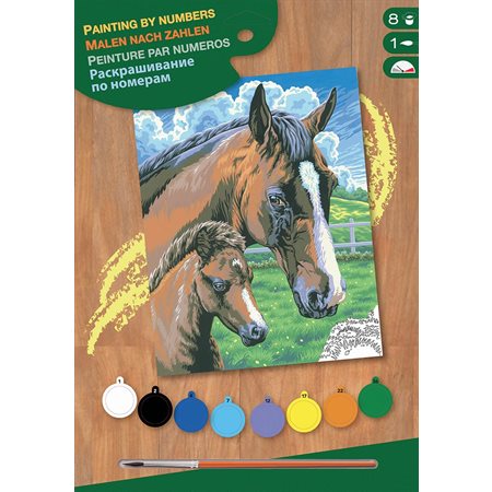 Peinture à numéros junior: cheval et poulain