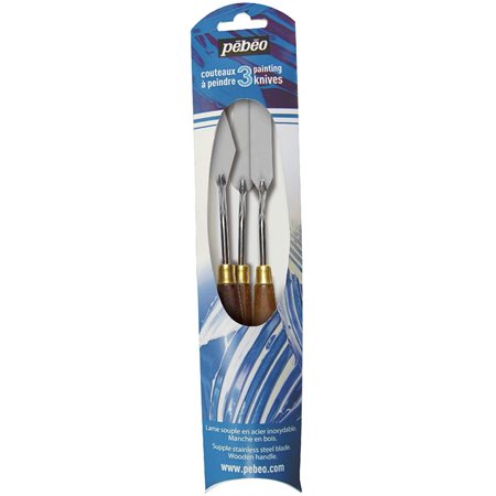 Ensemble de 3 spatules à peindre en métal