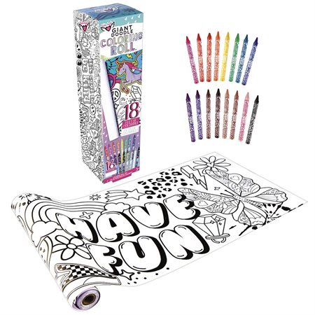 Rouleau de coloriage avec crayons - Doodle