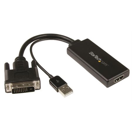 Adaptateur DVI à HDMI avec alimentation, audio USB
