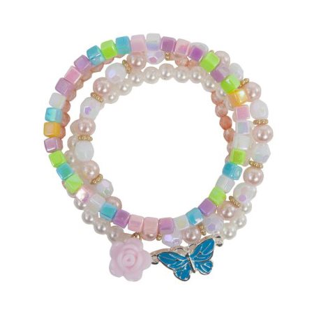 Ensemble de bracelets perles et papillon