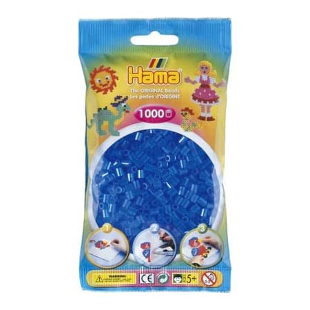 Perles Hama Bleues translucides, paquet de 100