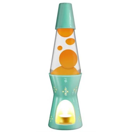 Lampe LAVA de 11.5'':turqu / orange / clair brillant