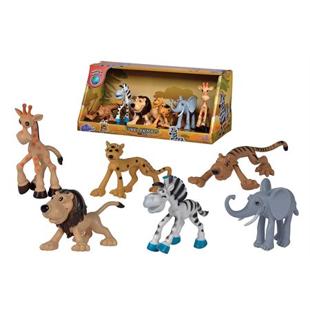 Ensemble 6 animaux amusants - Safari