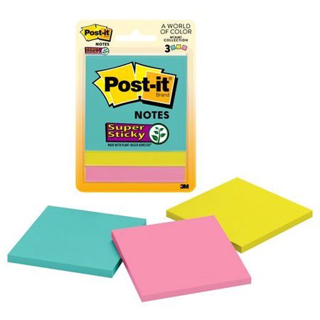 POST-IT 3 X 3 SS PQT 3 COUL.FLUO.