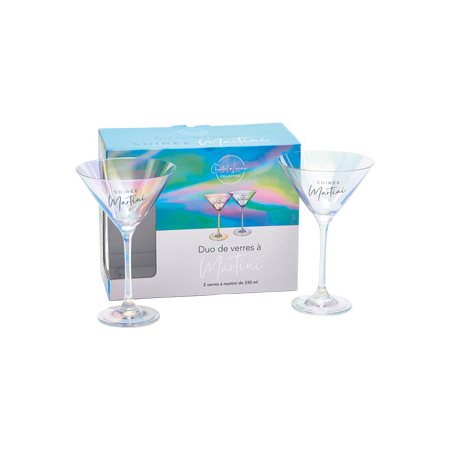 Duo verres à martini '' Soirée Martini'' 330ml