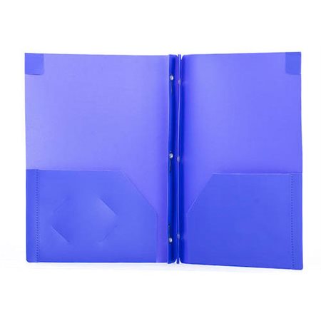 Portfolio de plastique avec attaches et pochettes, turquoise