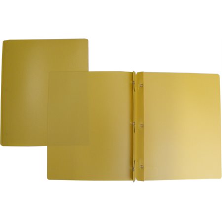 Portfolios de plastique avec attaches et pochettes, jaune