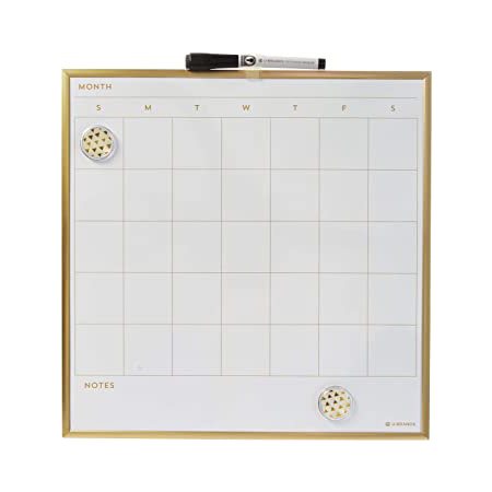 Tableau blanc calendrier 14x14 contour doré