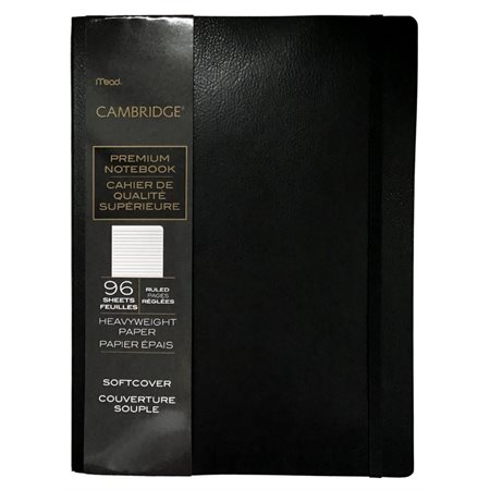 Cahier Cambridge ligné 10x7.5 couvert souple noir