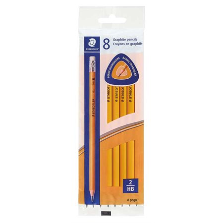 Crayons de graphite triangulaire HB emballage de 8