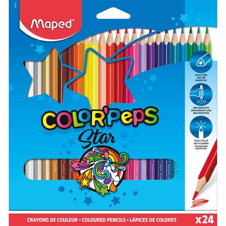 Crayons de couleur "Color'Peps" boite de 24 bte 24