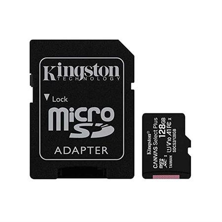 Carte mémoire Micro SDXC 128 go. et adaptateur SD