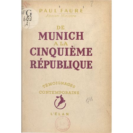 De Munich à la Cinquième République