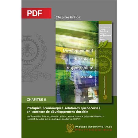 Pratiques économiques solidaires québécoises en contexte de développement durable (Chapitre PDF)