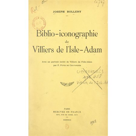 Biblio-iconographie de Villiers de l'Isle-Adam