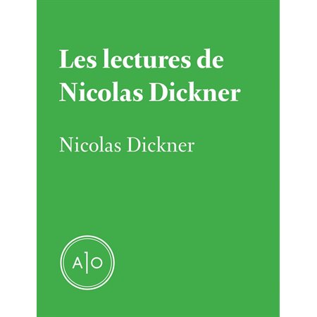 Les lectures de Nicolas Dickner