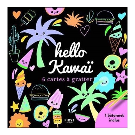 Hello kawaï - 6 cartes à gratter
