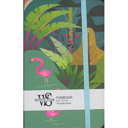 Notebook: paysage tropical et flamants roses