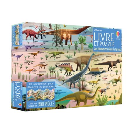 Les dinosaures dans le temps: livre et puzzle