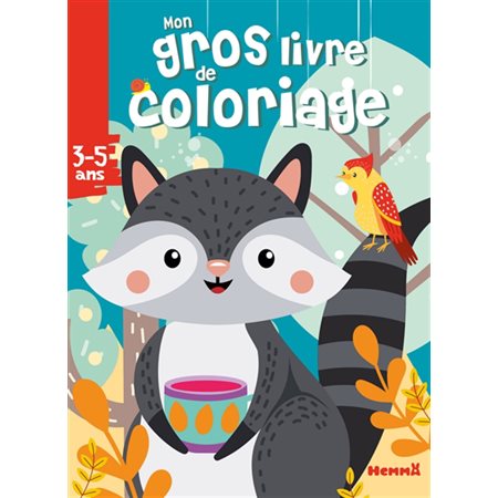 Mon gros livre de coloriage: raton laveur : 3-5 ans