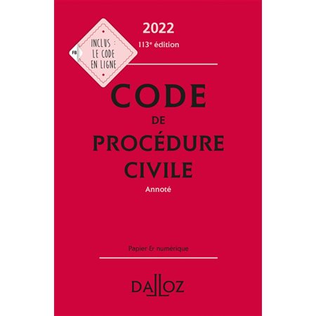 Code de procédure civile 2022, annoté