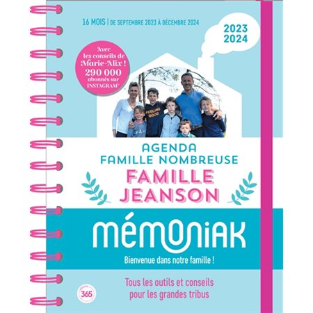 Agenda familial famille nombreuse Mémoniak 2023-2024 avec Marie Alix Jeanson
