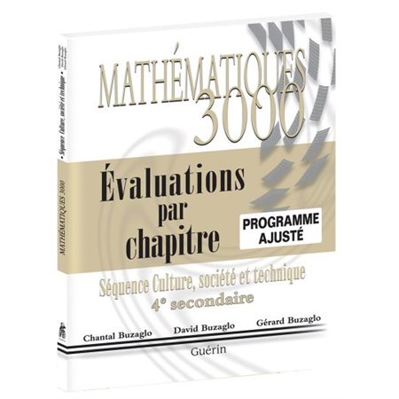 Mathématiques 3000, CST, secondaire 4, Évaluations par chapitre