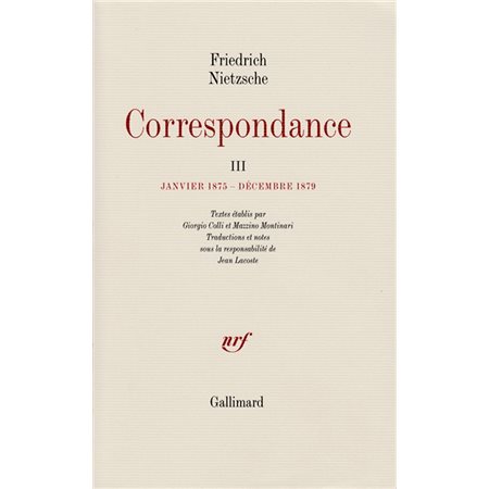 Correspondance, Vol. 3. Janvier 1875-décembre 1879